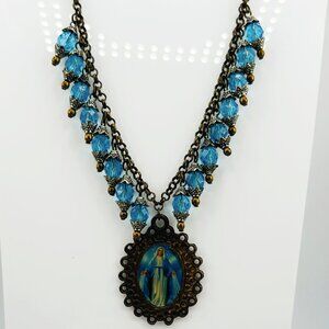 Our Lady of Grace Gothic Vibe Charm Necklace
